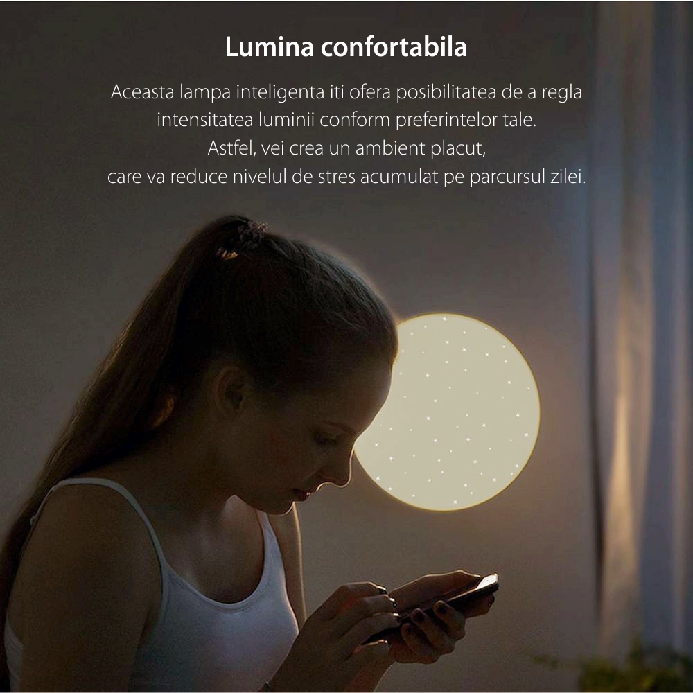 Plafoniera LED Yeelight Galaxy YLXD16Y Starry, Wireless, Suprafata luminata 20 m², 2200 Lm