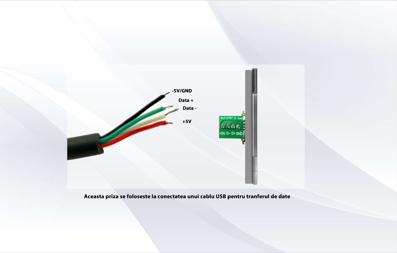 Priza USB + Blank cu Rama din Sticla LUXION