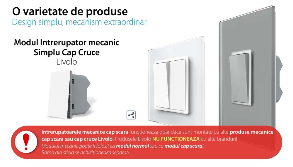 Modul Intrerupator Simplu Mecanic Cap Cruce LIVOLO