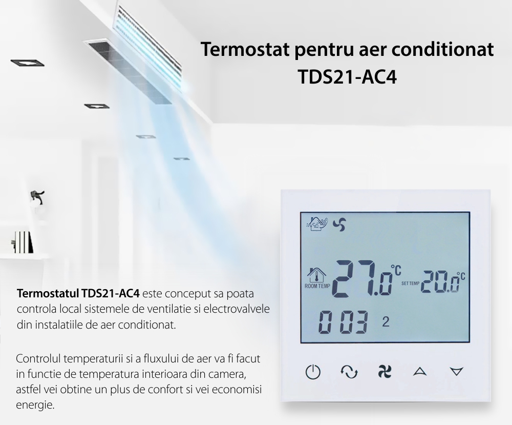 Termostat pentru aer conditionat BeOk TDS21-AC4