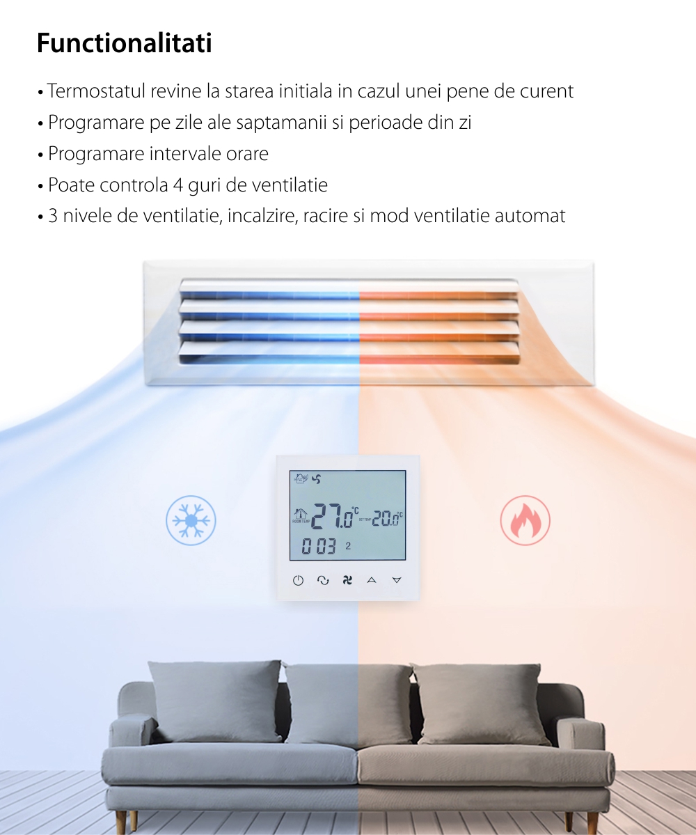 Termostat pentru aer conditionat BeOk TDS21-AC4