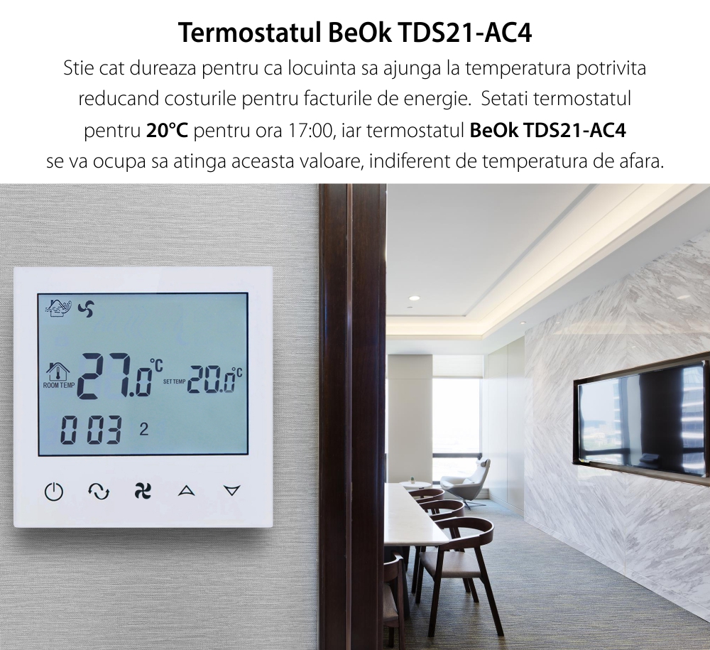 Termostat pentru aer conditionat BeOk TDS21-AC4