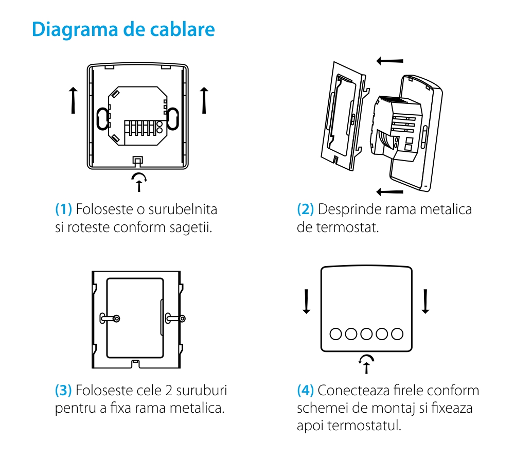 Termostat pentru incalzire termica pe gaz Beok TGR85-WIFI-WPB, Programare, Control aplicatie