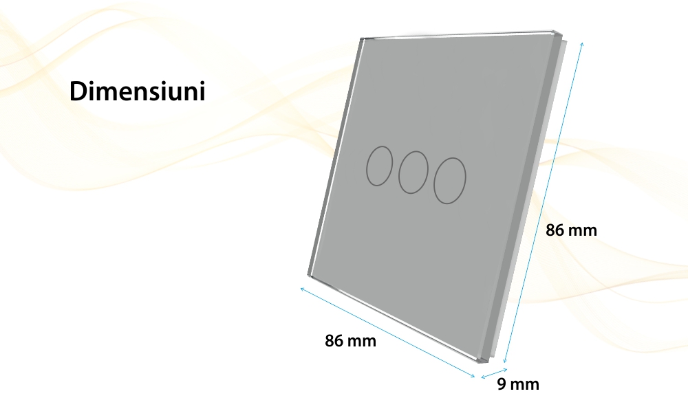 Panou Intrerupator Triplu cu Touch Din Sticla LUXION