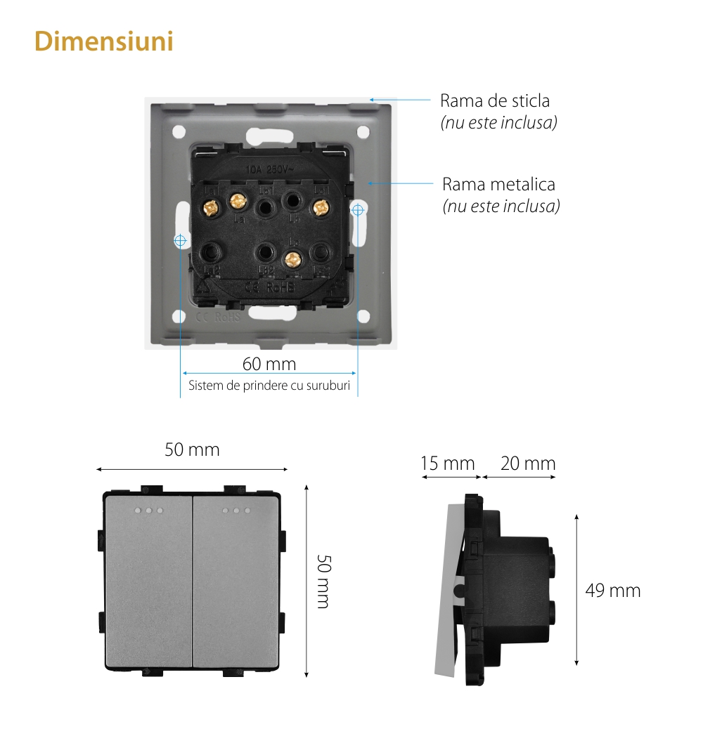 Modul Intrerupator Dublu Mecanic LUXION