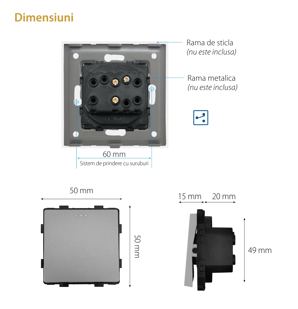 Modul Intrerupator Simplu Cap Scara Mecanic LUXION