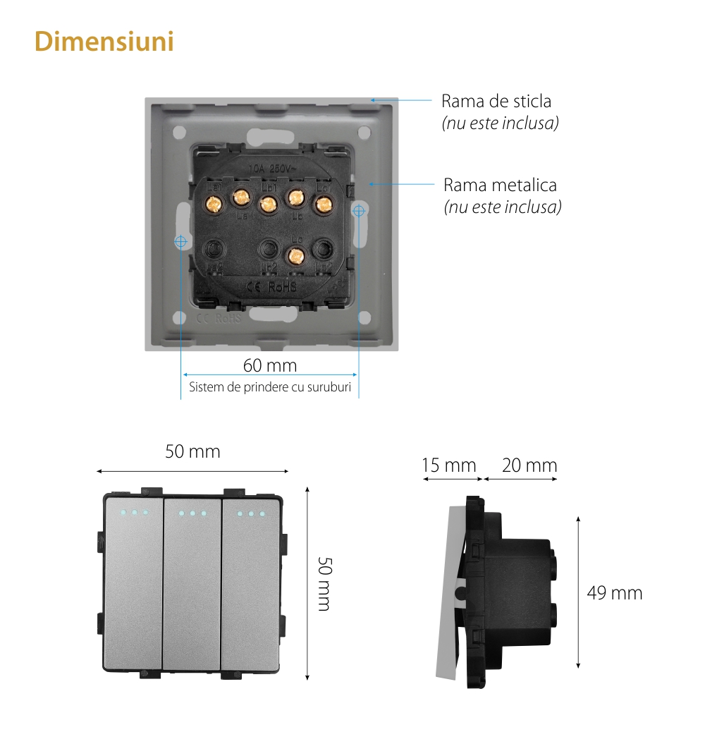 Modul Intrerupator Triplu Mecanic LUXION