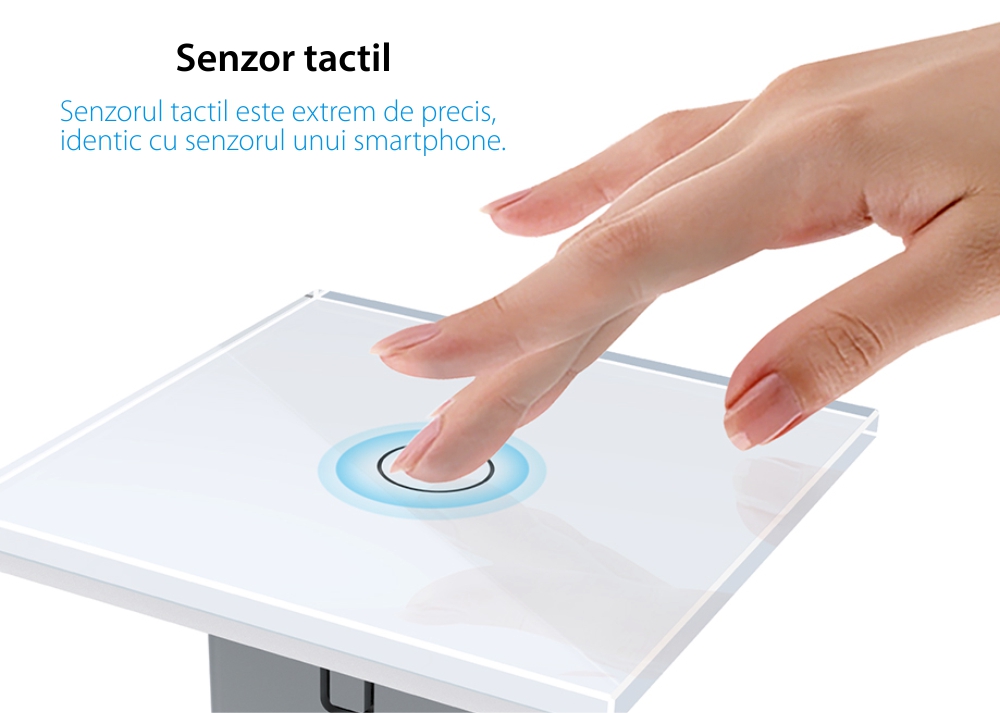 Intrerupator Simplu Wireless si Variator LIVOLO cu Touch Din Sticla – Serie Noua