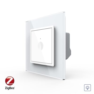 Intrerupator Simplu cu Variator si Touch LIVOLO cu Rama Din Sticla, Protocol Zigbee, Alb