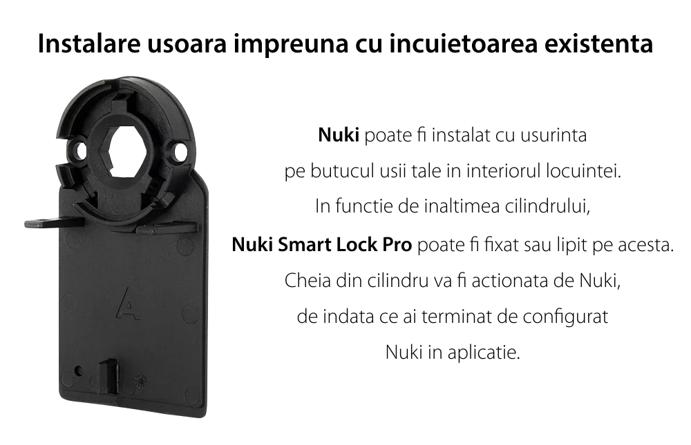 Incuietoare inteligenta Nuki Smart Lock 4.0 Pro, Bluetooth, Notificari, Control acces, Jurnal activitati