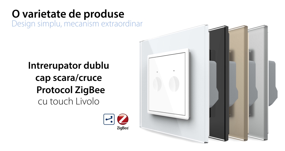 Intrerupator Dublu Cap Scara, Zigbee cu Touch LIVOLO – Serie Noua