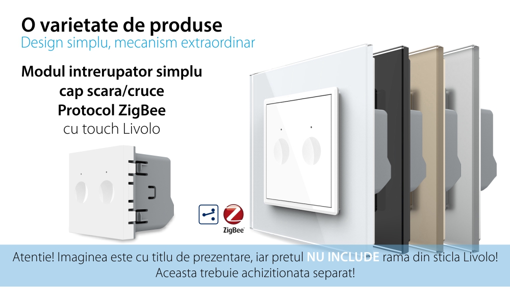 Modul Intrerupator Dublu Cap Scara, Zigbee cu Touch LIVOLO – Serie Noua