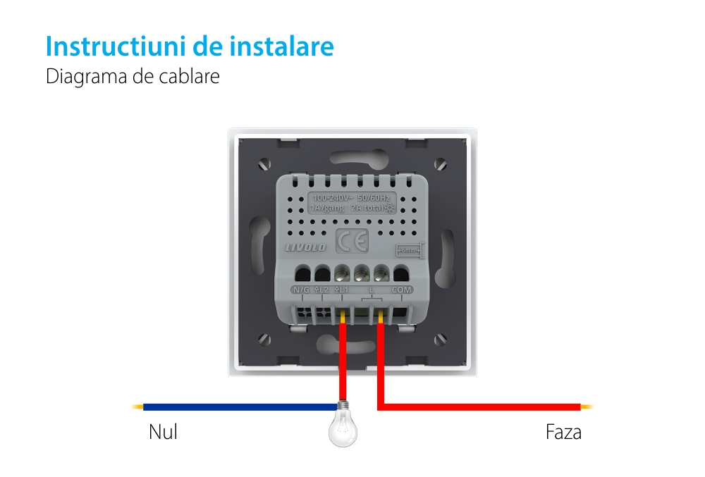 Modul Intrerupator cu Dimmer si Zigbee cu Touch LIVOLO – Serie Noua