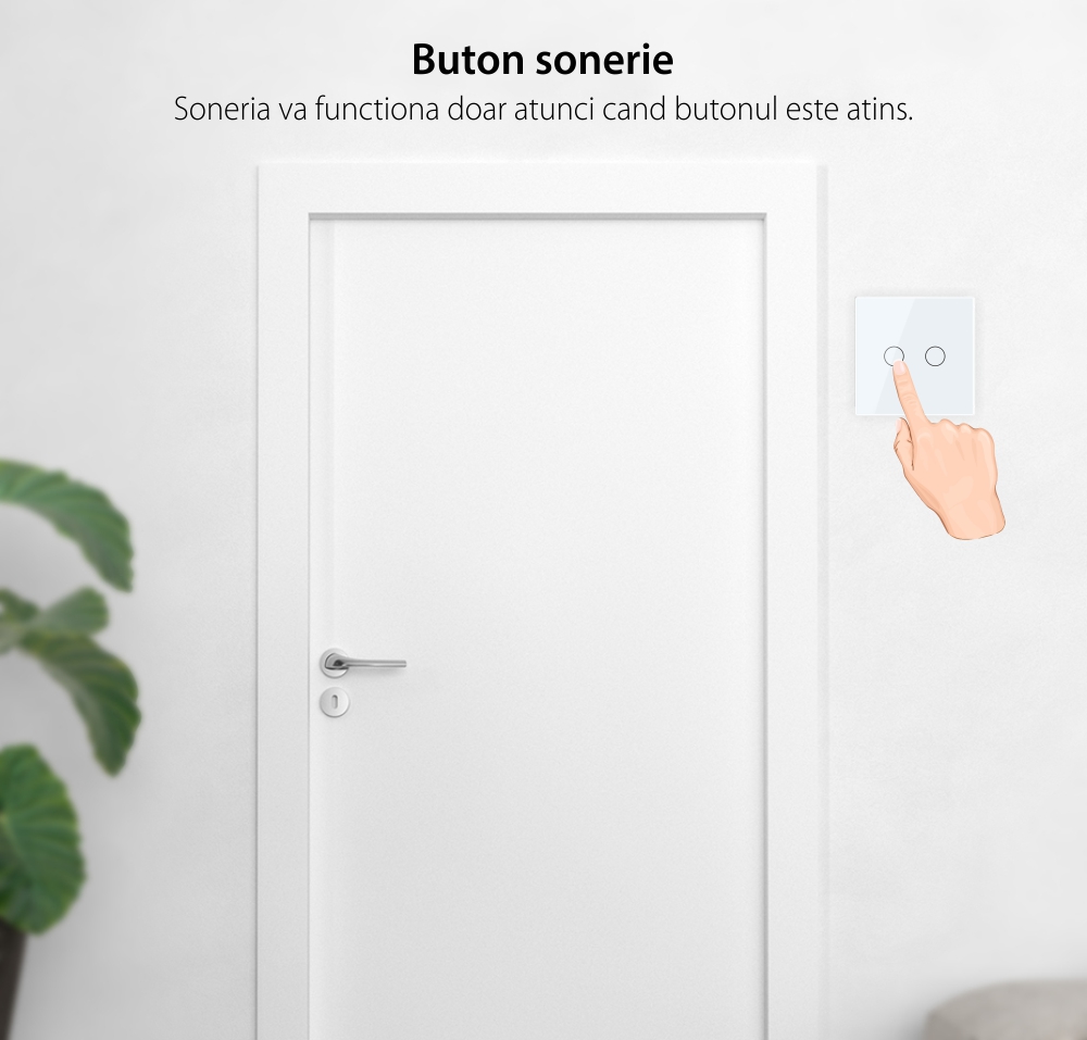 Intrerupator Dublu cu Revenire / Reset cu Touch LIVOLO – Serie Noua