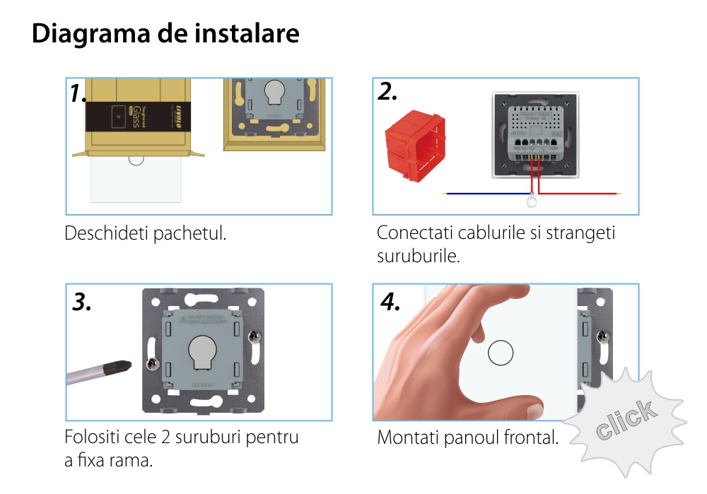 Modul Intrerupator Simplu cu Dimmer, Zigbee cu Touch LIVOLO – Serie Noua