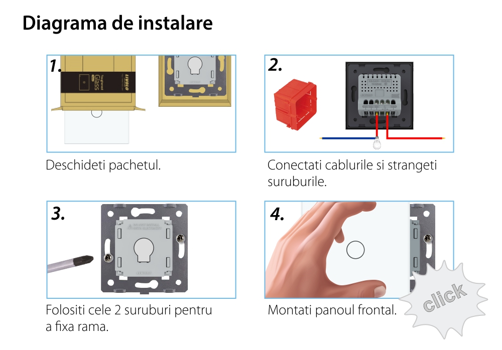 Intrerupator Simplu cu Dimmer, Zigbee cu Touch LIVOLO – Serie Noua