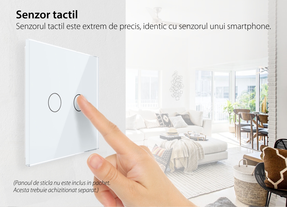 Modul Intrerupator Dublu cu Revenire, Contact Uscat cu Touch LIVOLO – Serie Noua