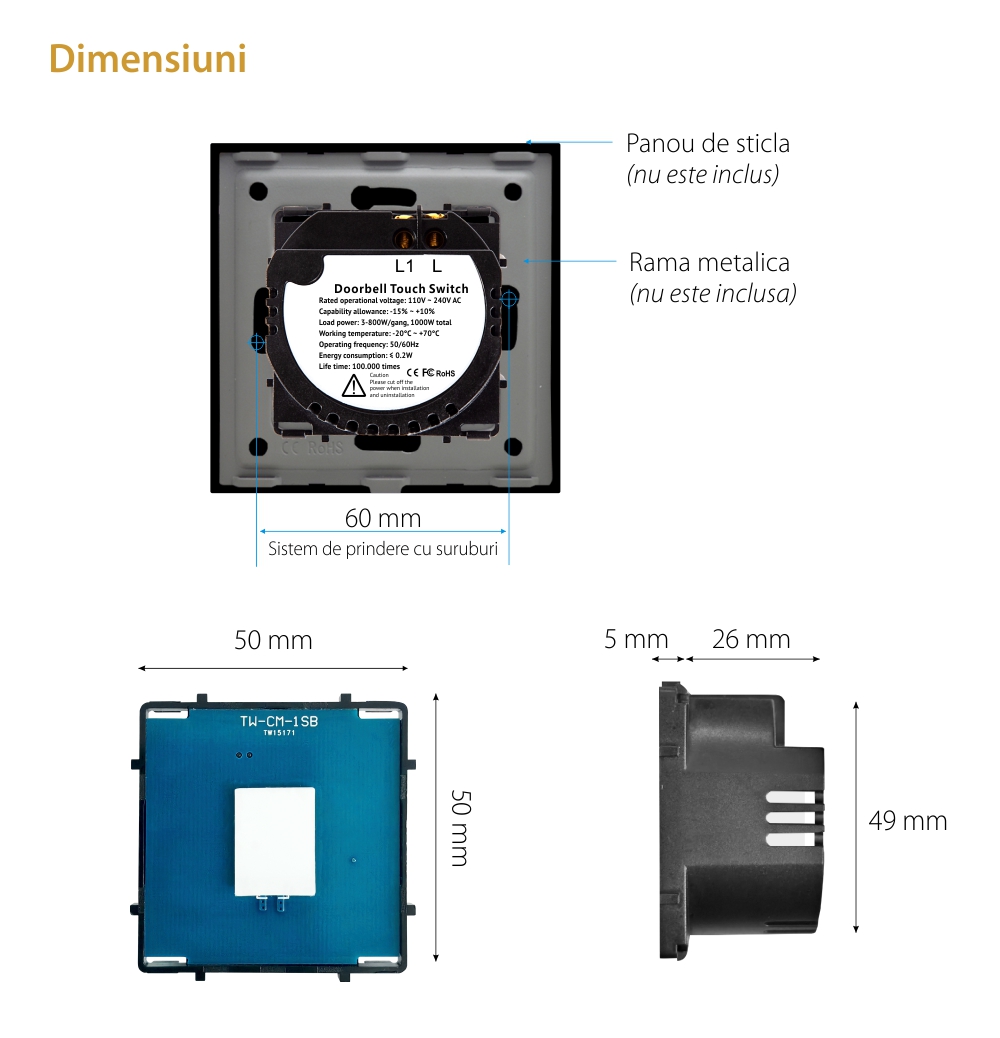 Modul Buton Sonerie cu Touch LUXION