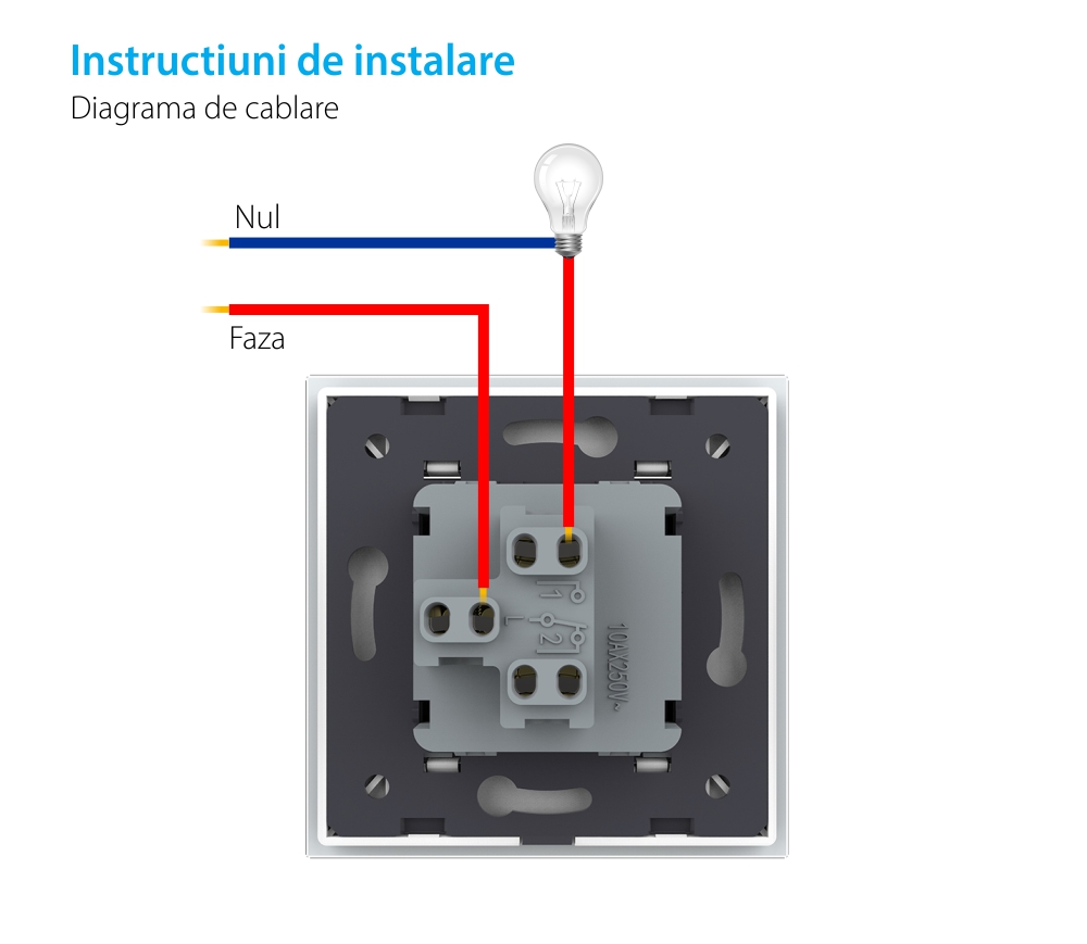 Modul Intrerupator Simplu Mecanic, 2 Module cu Reset (Revenire) LIVOLO – Serie Noua