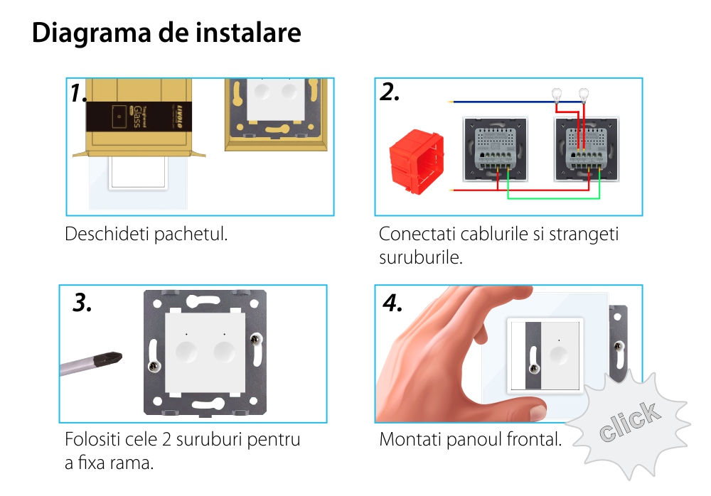 Modul Intrerupator Dublu Cap Scara / Cruce cu Touch LIVOLO – Serie Noua