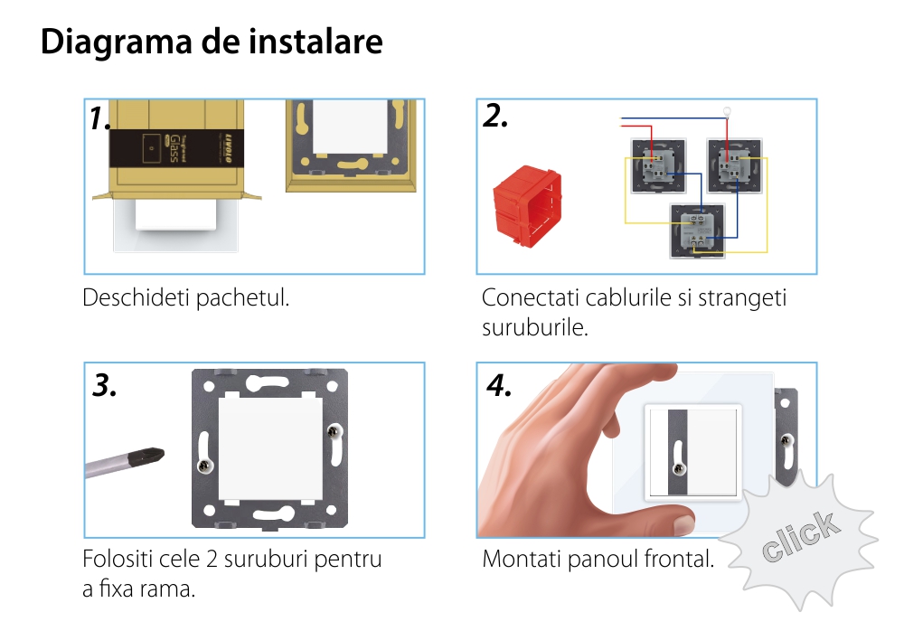 Modul Intrerupator Simplu Mecanic Cap Cruce, 2 Module – Serie Noua