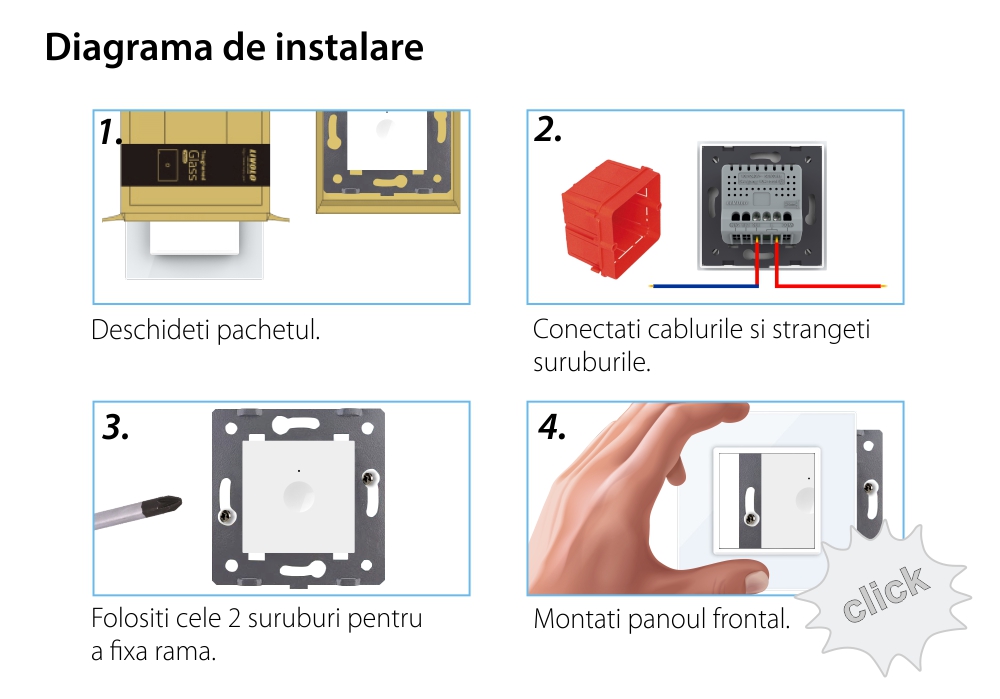 Intrerupator Simplu cu Protocol Zigbee si Touch LIVOLO – Serie Noua