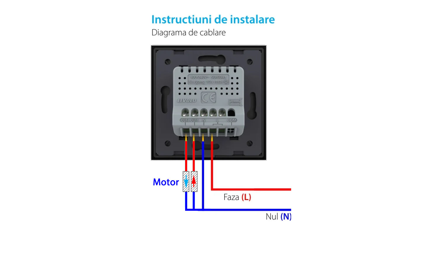 Modul Intrerupator Dublu Draperie cu Touch LIVOLO – Protocol ZigBee EC