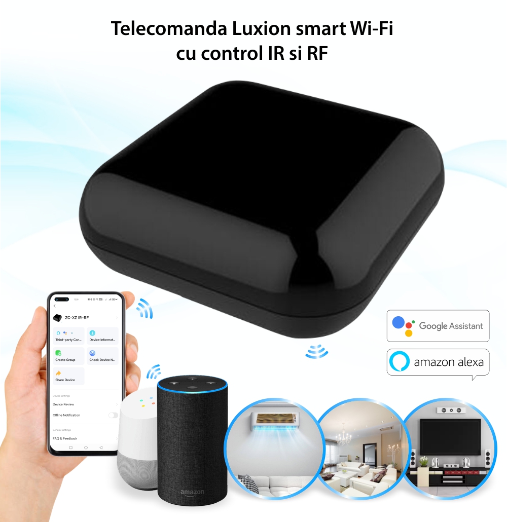 Telecomanda LUXION cu Wi-Fi si Control IR, RF