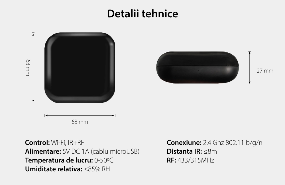 Telecomanda LUXION cu Wi-Fi si Control IR, RF