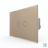 Intrerupator Dublu Cap Scara / Cruce cu Touch LIVOLO din Sticla – Standard Italian (copiază) culoare aurie